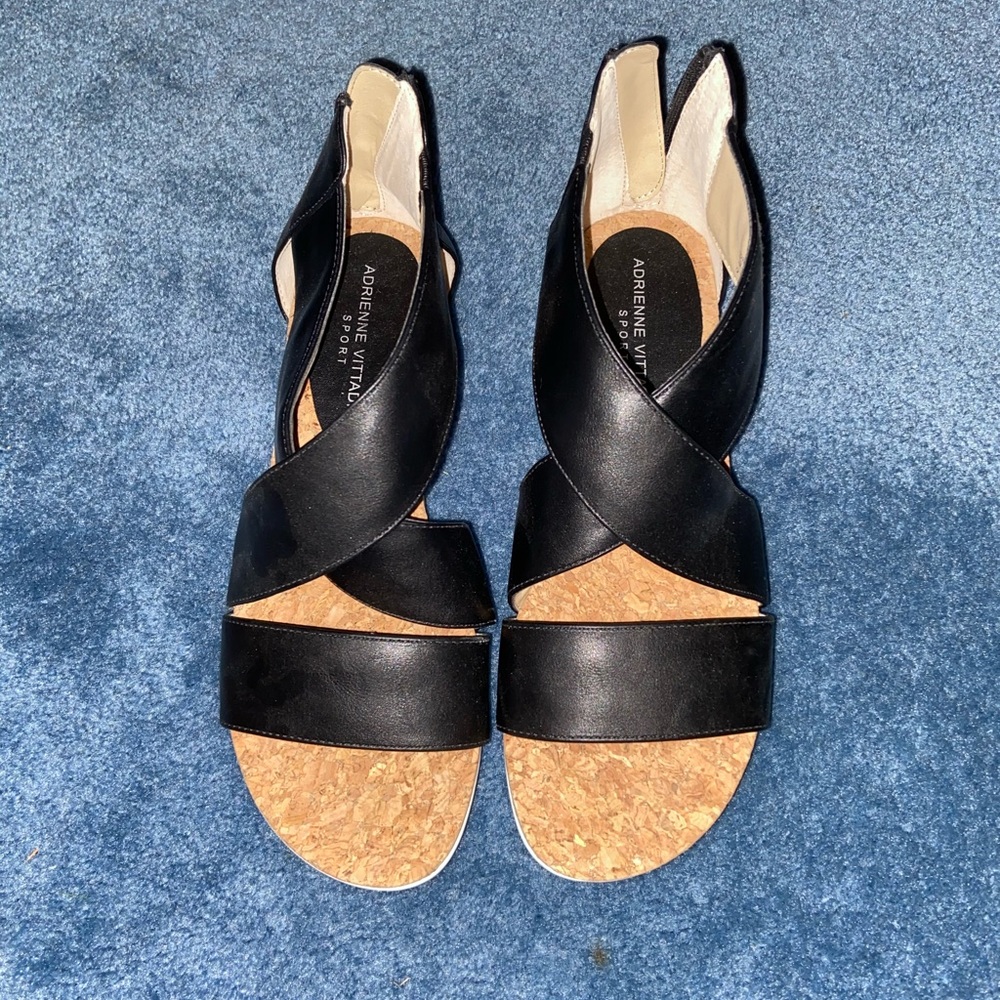 Adrienne Vittadini Black Strappy Sandal